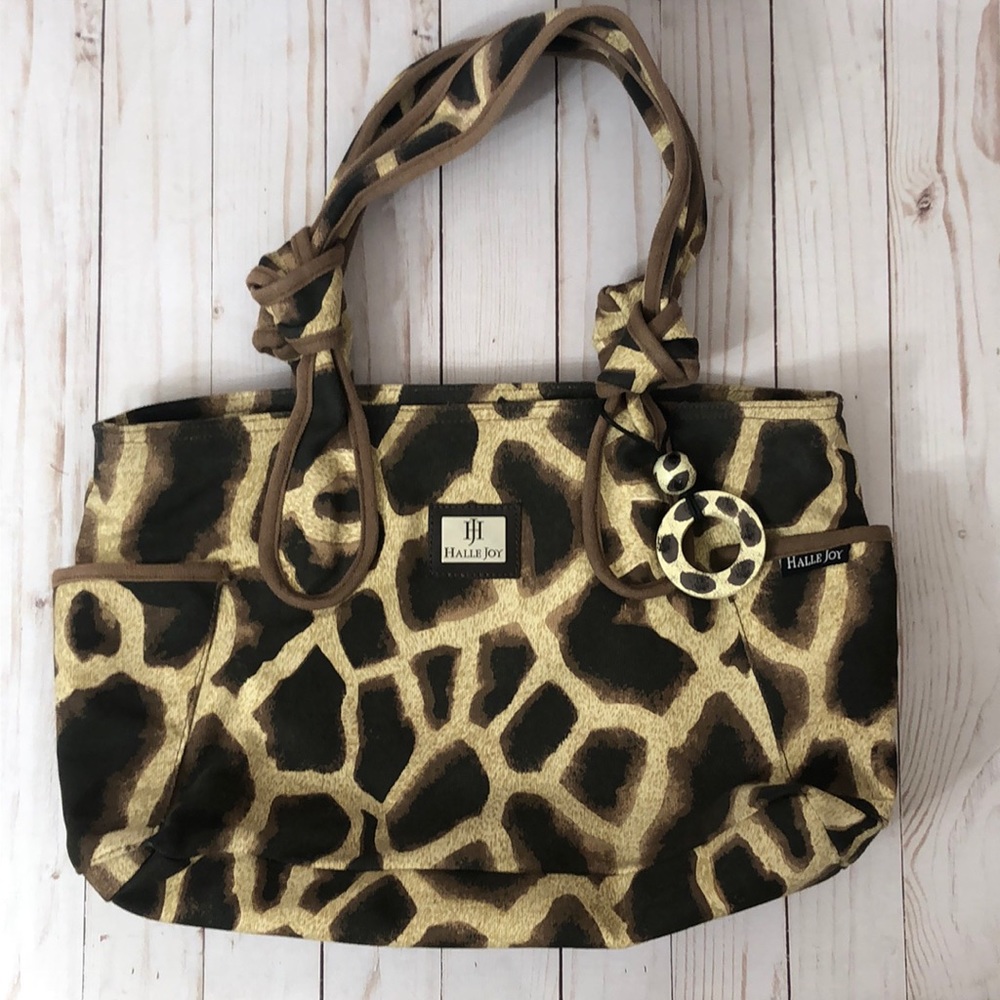 Halle Joy Noah Knotted Animal Print Canvas Bag